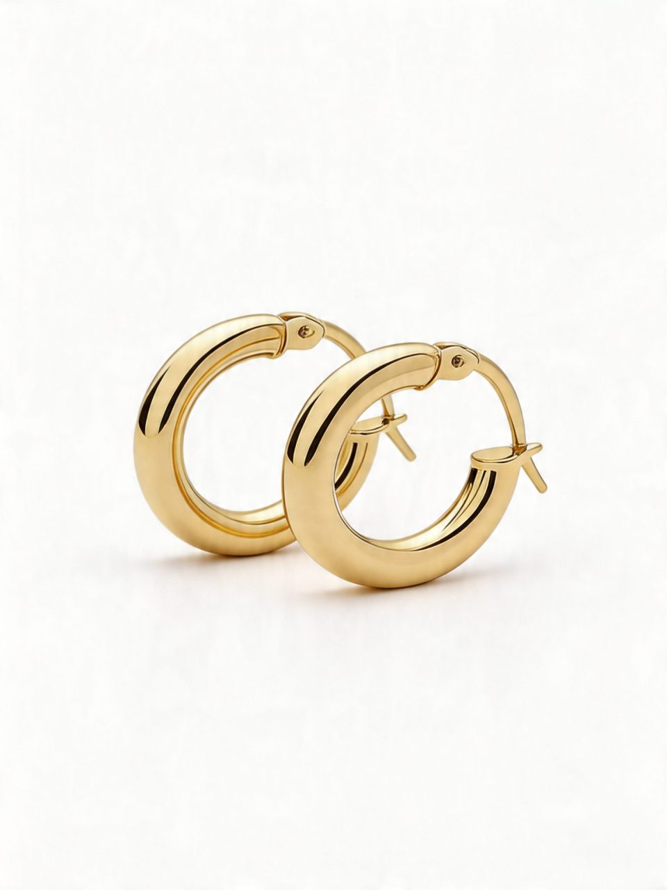 10mm Petite Gold Hoop Earrings - 9K Gold