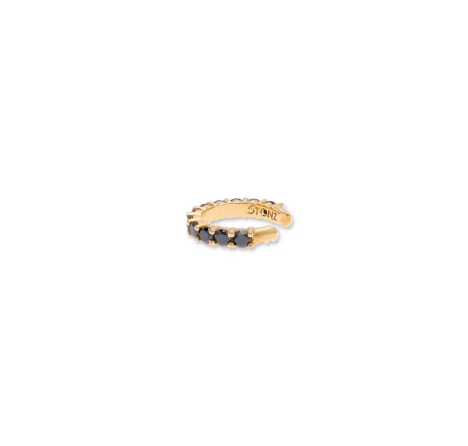 Single Row Cuff, black diamonds-1