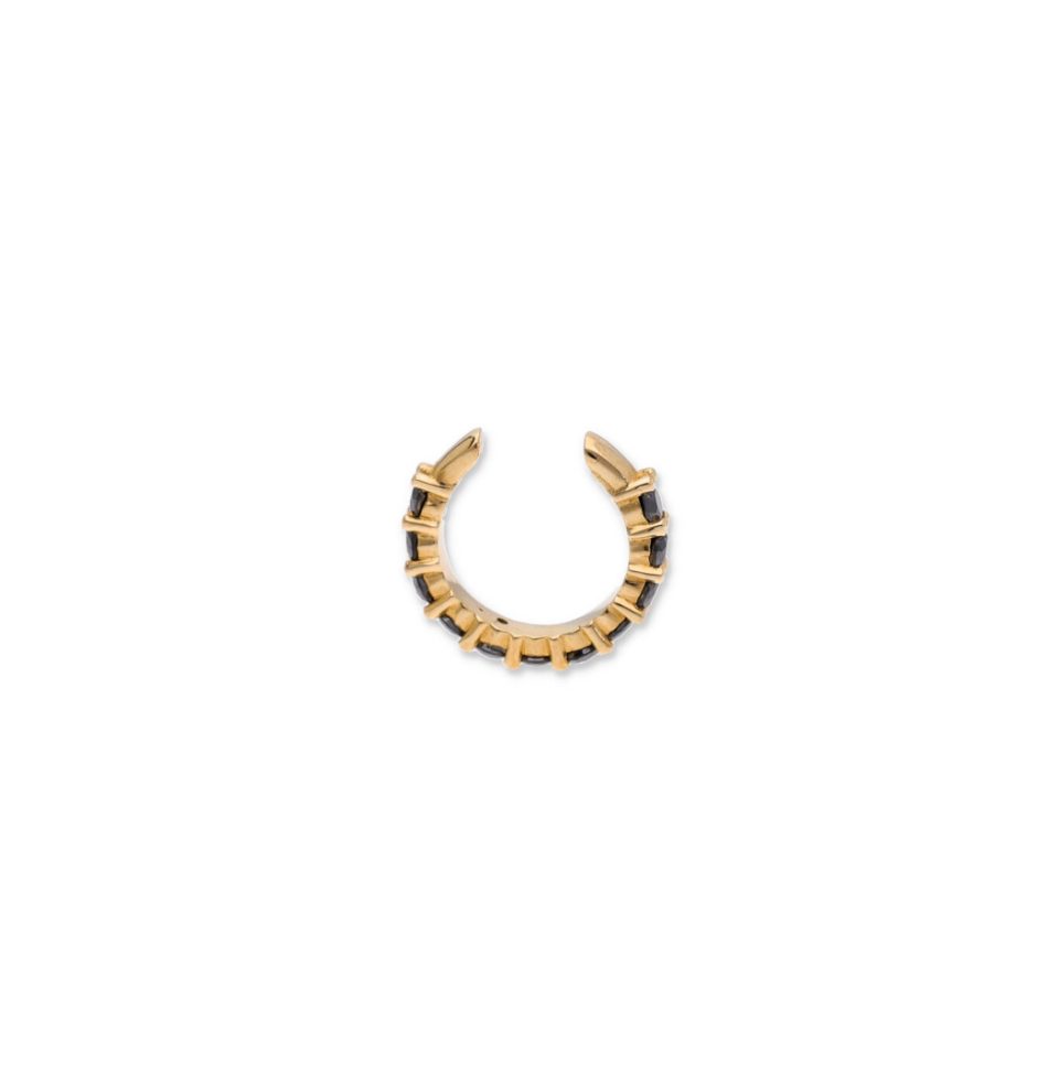 Single Row Cuff, black diamonds-1%9