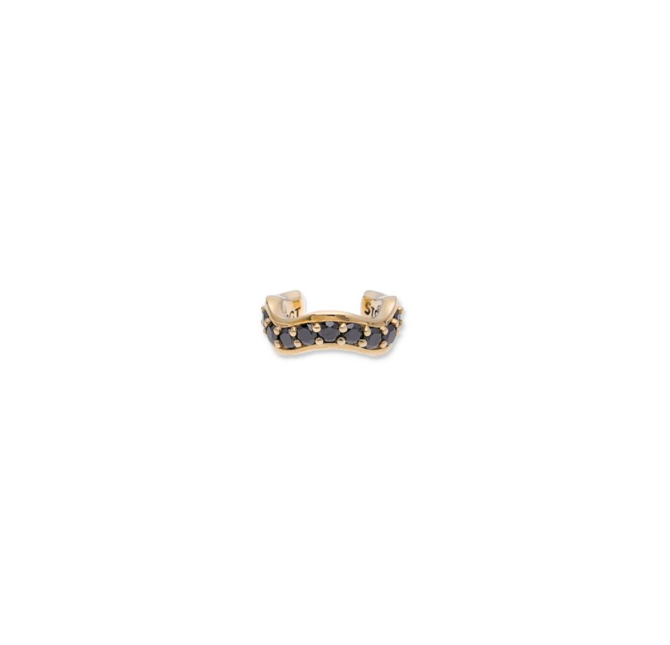 Wave Cuff, black diamonds-1
