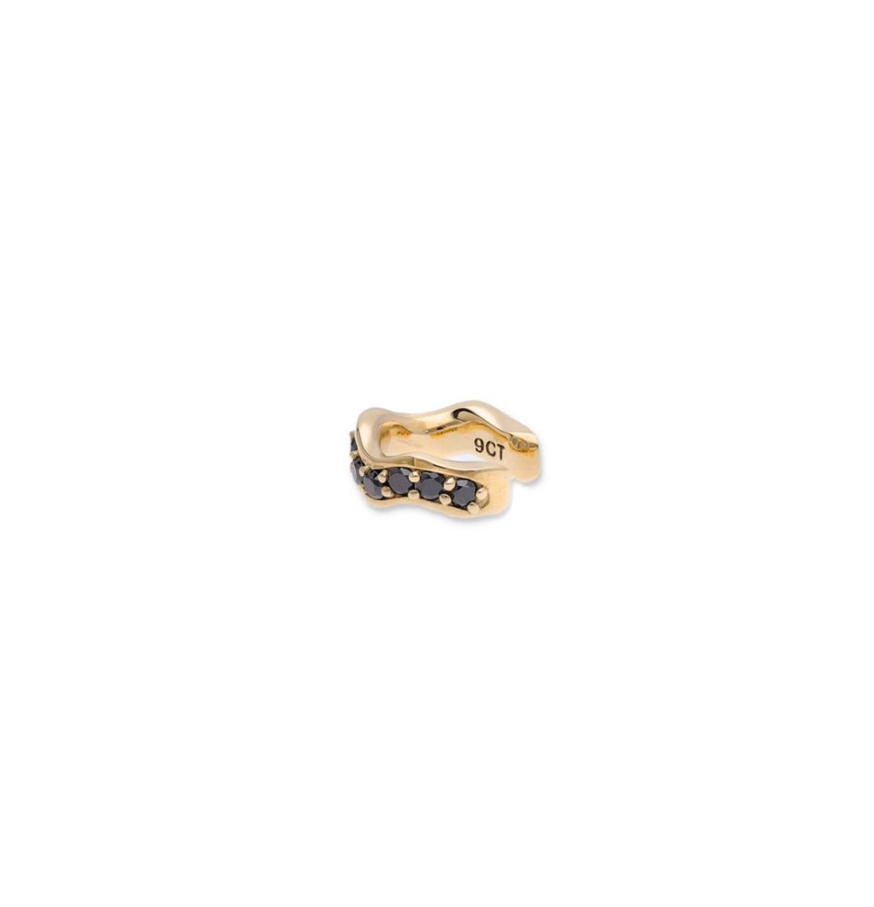 Wave Cuff, black diamonds-1