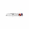 14K White Gold Rainbow 5-Stone Oval Sapphire Eternity Ring 1