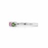 14K White Gold Rainbow 5-Stone Oval Sapphire Eternity Ring 2