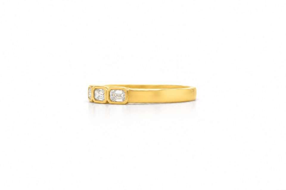 18K Yellow Gold Emerald-Cut Diamond Eternity Ring 2