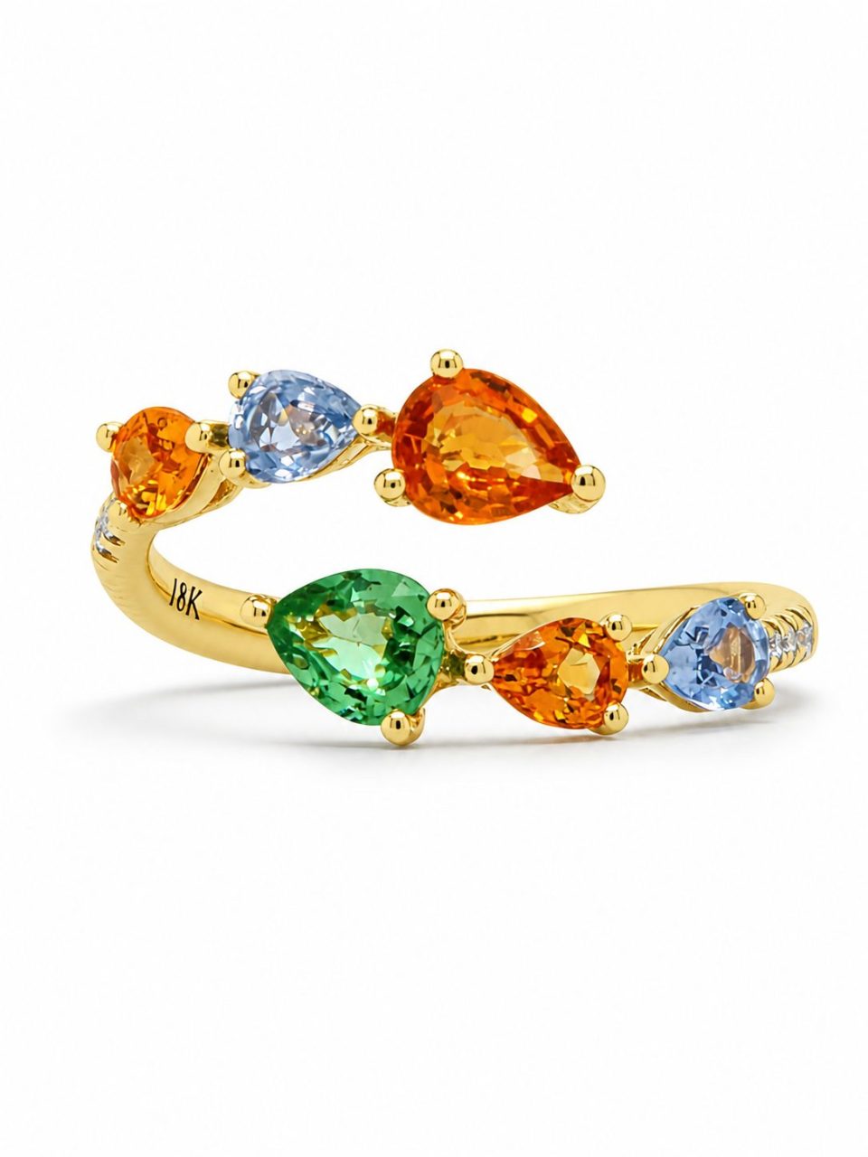 18K Yellow Gold Ethereal Multi-Coloured Sapphire Eternity Ring