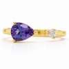 18K Yellow Gold Tanzanite and Diamond Ring 1