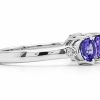 4-Stone Round Tanzanite Eternity Ring in 925 Silver