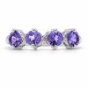 4-Stone Round Tanzanite Eternity Ring in 925 Silver 2