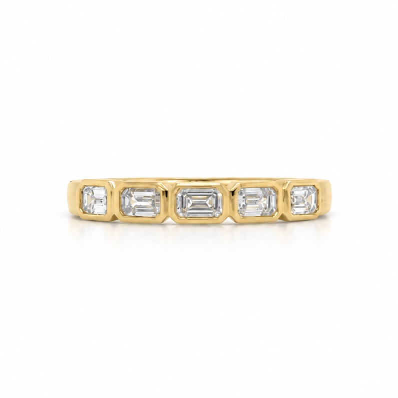 18K Yellow Gold Emerald-Cut Diamond Eternity Ring