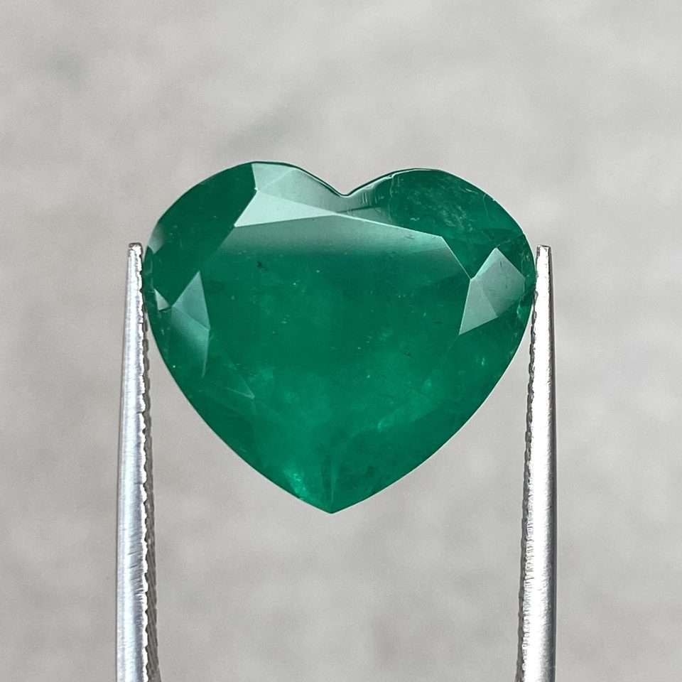 11.35ct Heart-Cut Natural Green Emerald