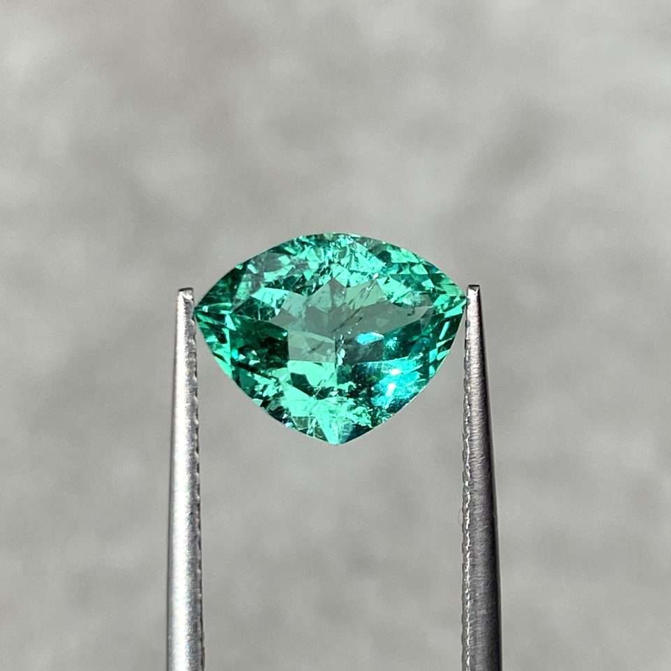 2.20ct Trilliant-Cut Natural Green Emerald