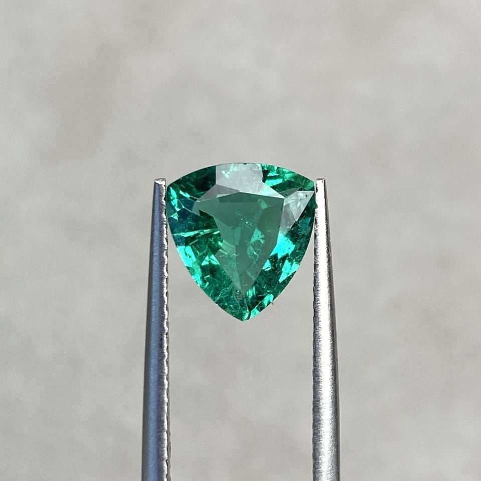 1.89ct Trilliant-Cut Natural Green Emerald