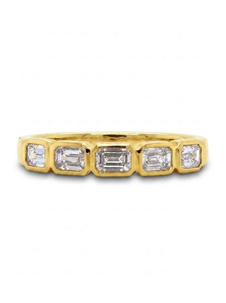 18K Yellow Gold Emerald-Cut Diamond Eternity Ring