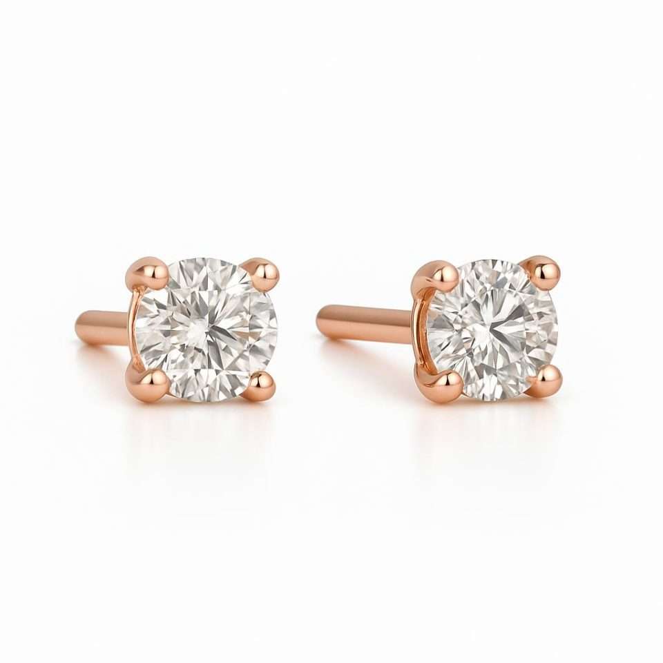 9K RG 0.66 Ct Diamond Studs
