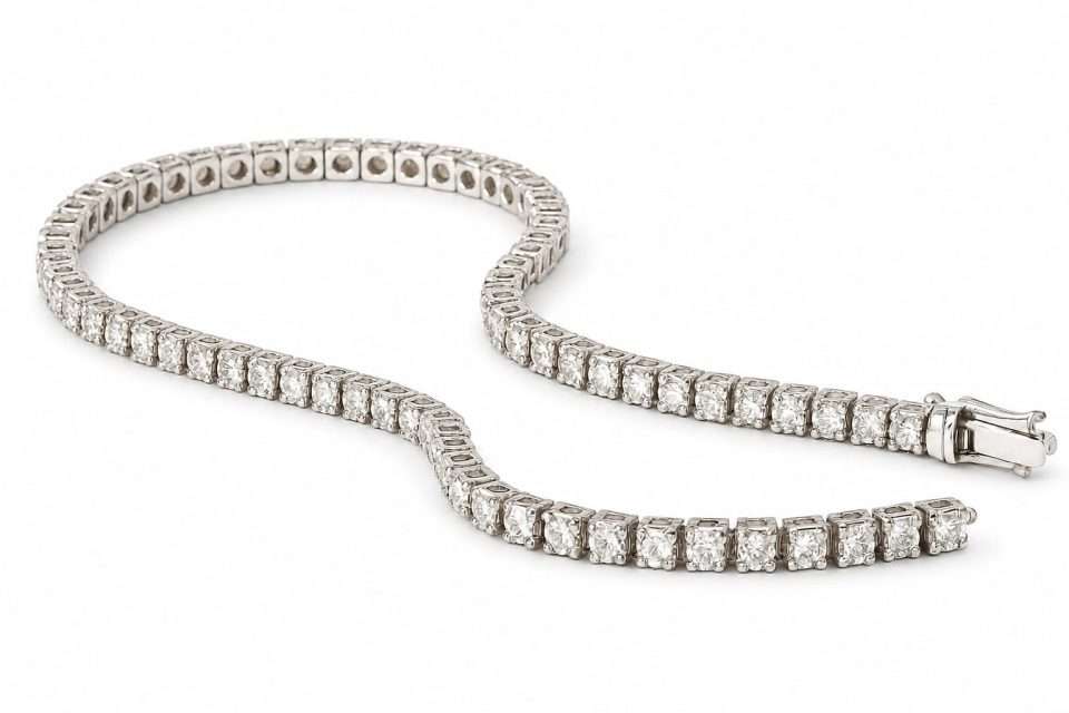 9K White Gold 1.00ct Diamond Tennis Bracelet