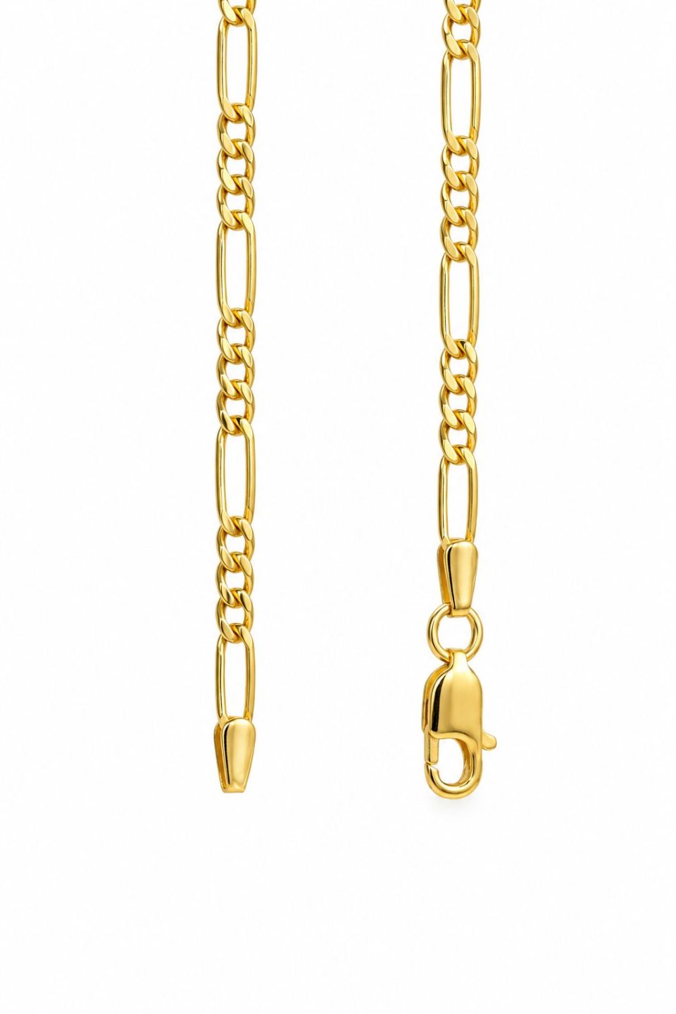 9K Yellow Gold Beveled Figaro Chain