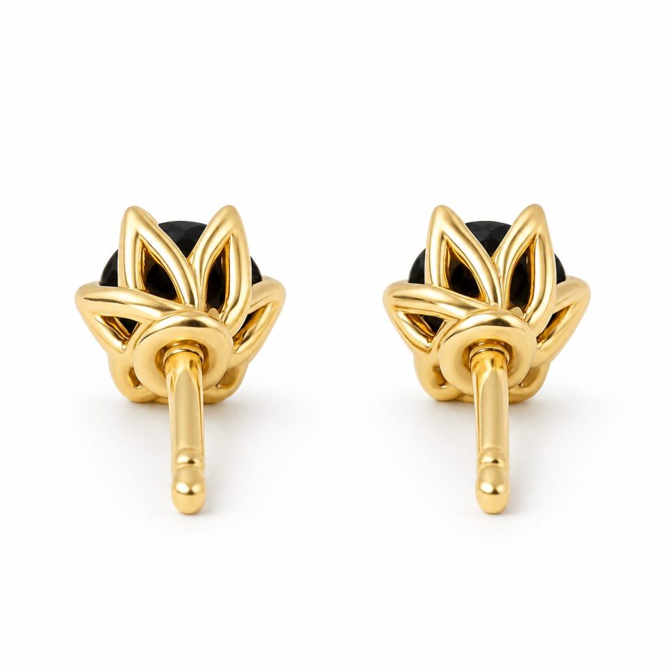 Black Diamond Stud Earrings 2