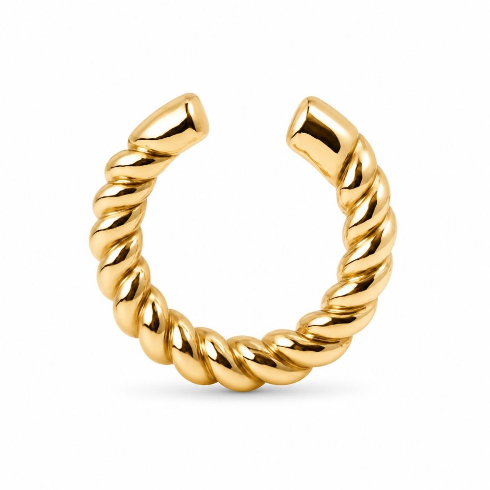 9K Yellow Gold Ear Cuff Earring