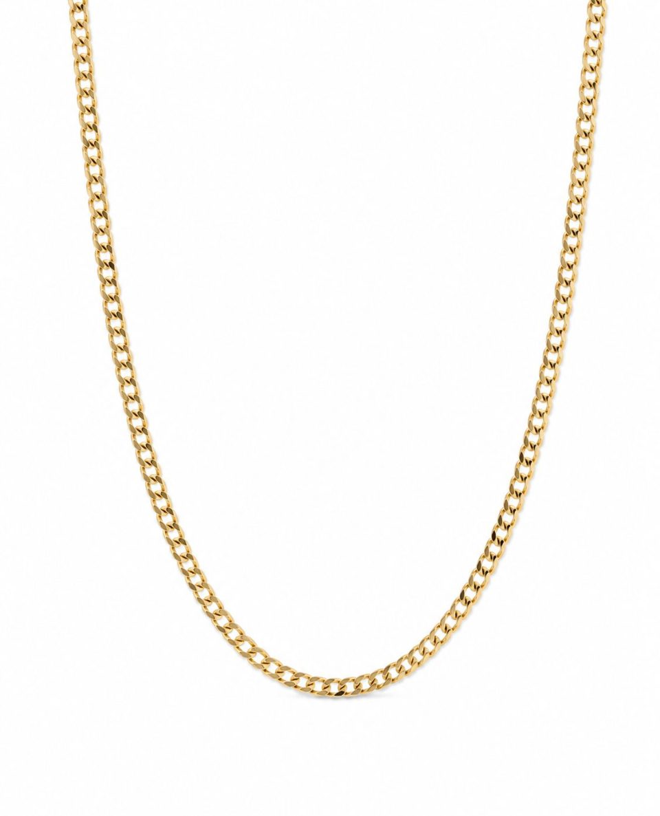 9K Yellow Gold Hollow Curb Chain (80 Gauge)