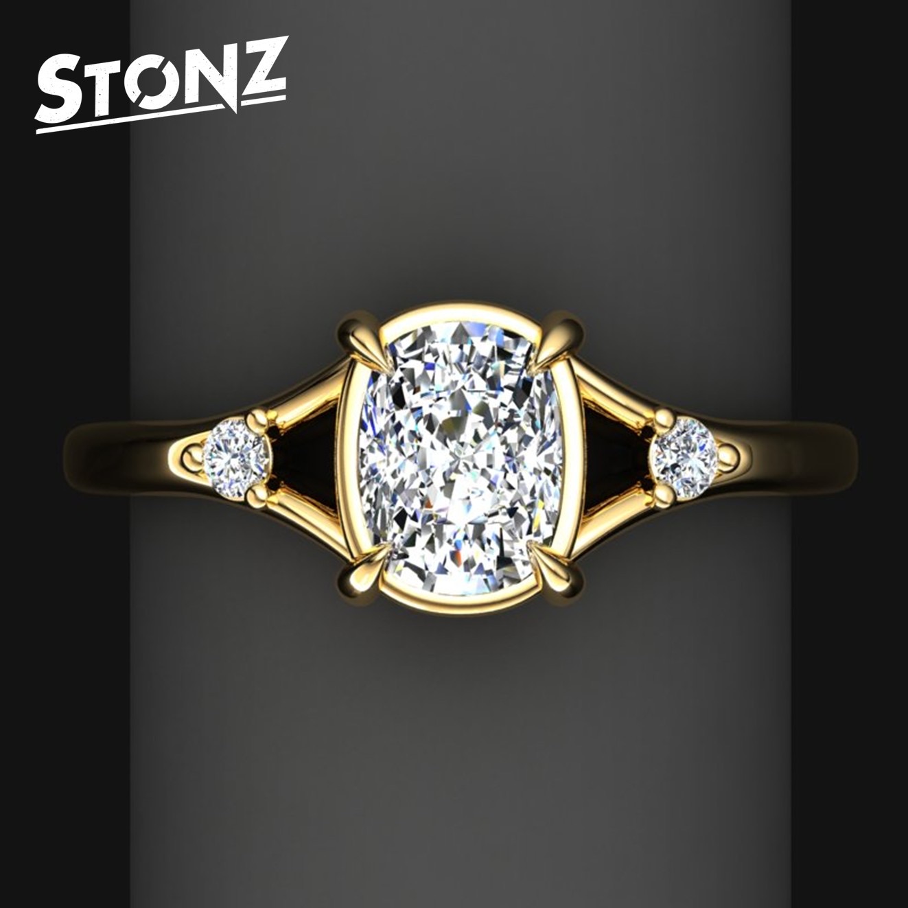 Cushion Bezel-Set Ring