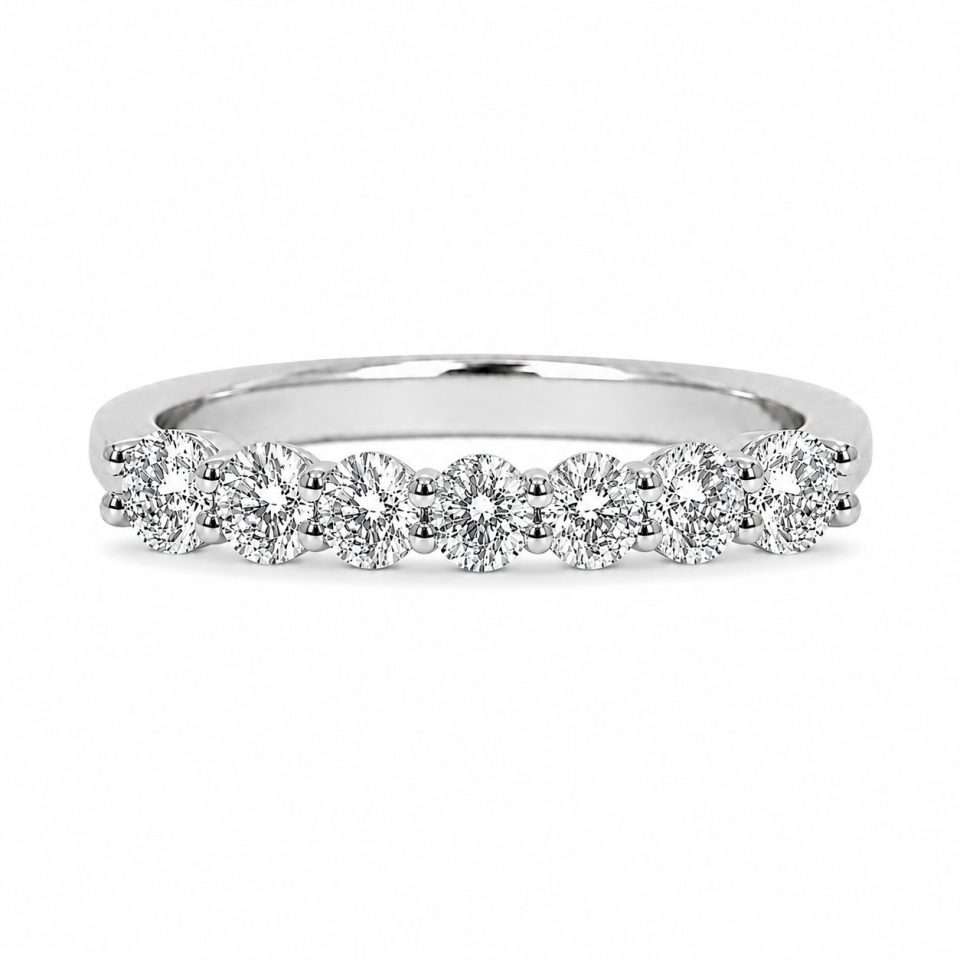 7-Stone 0.10 Ct Diamond Eternity Ring in 9K Gold