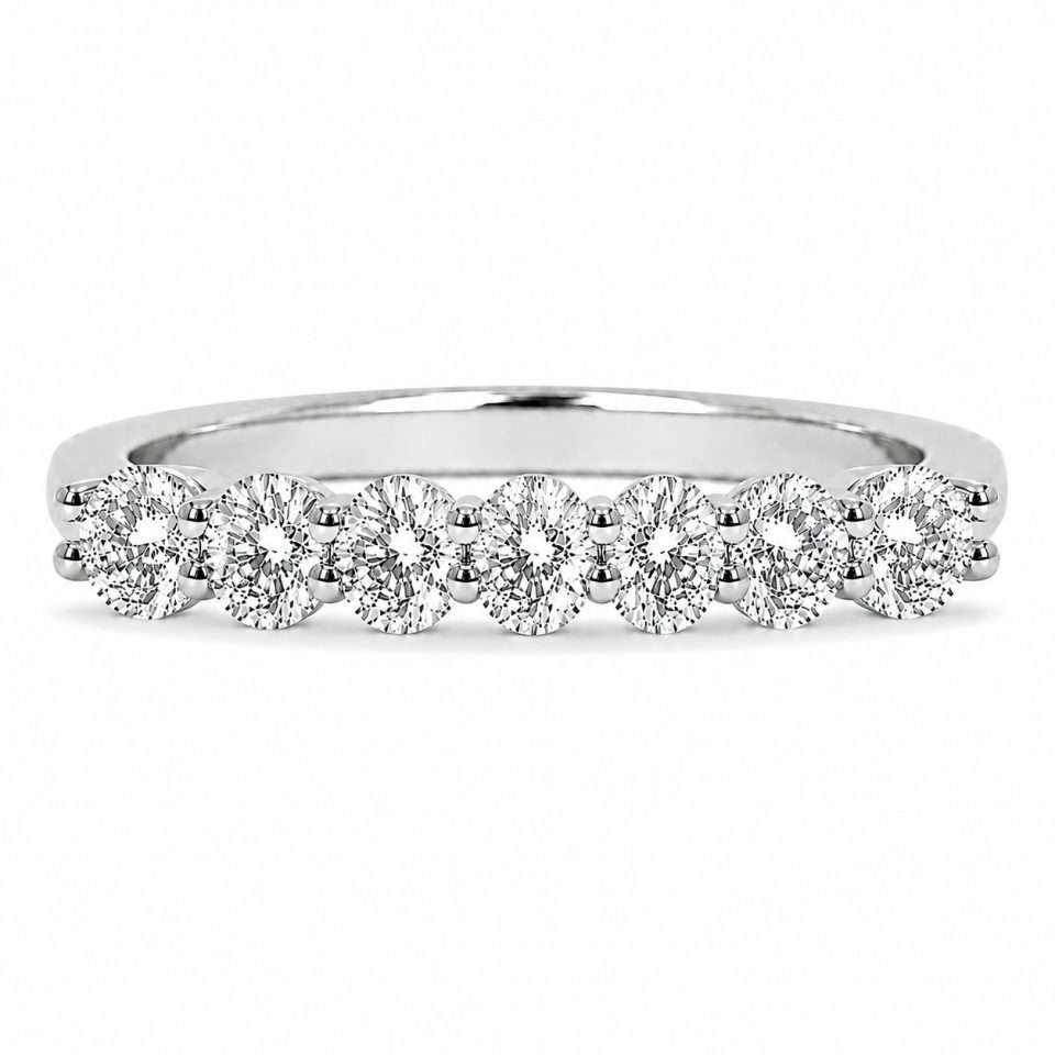 7-Stone 0.30 Ct Diamond Eternity Ring in 9K Gold Real