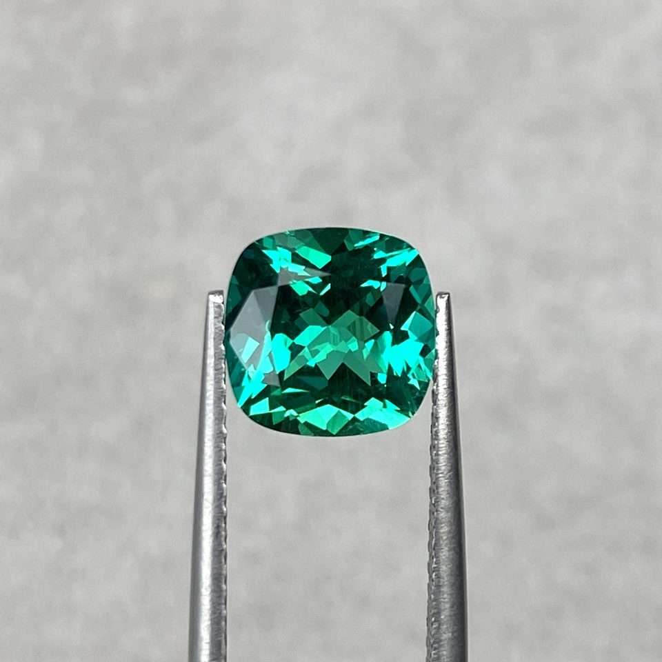 2.10 Ct Vivid Green Cushion Cut Lab-Grown Emerald (NDI Certified)