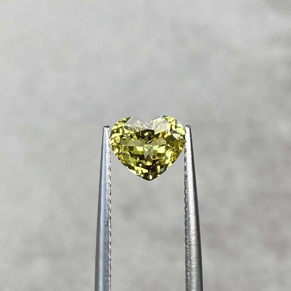 1.42 Ct Yellow Heart Shaped Lab-Grown Sapphire (NDI Certified)