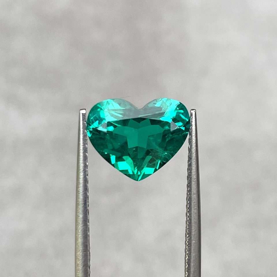2.48 Ct Vivid Green Heart Shaped Lab-Grown Emerald (NDI Certified)