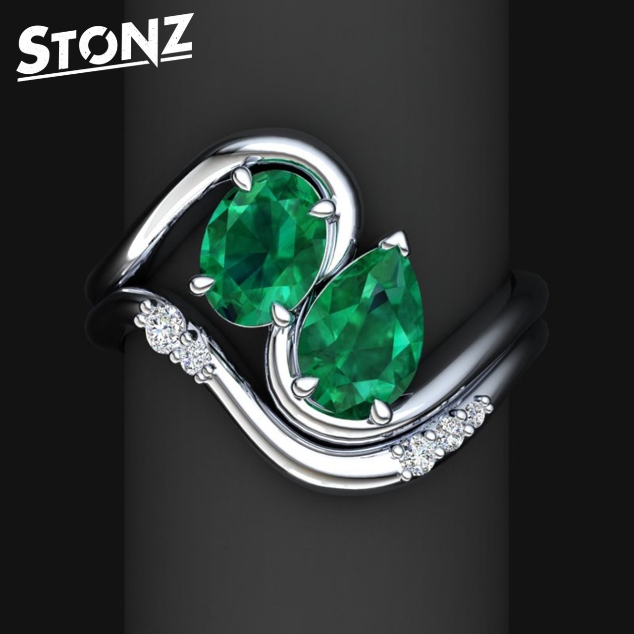 Curved band with Diamonds
