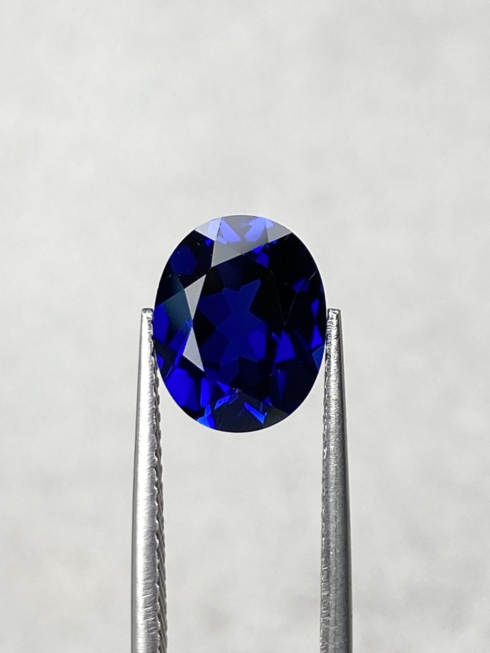 3.43 Ct Blue Oval Cut Lab-Grown Sapphire (EGL Certified)