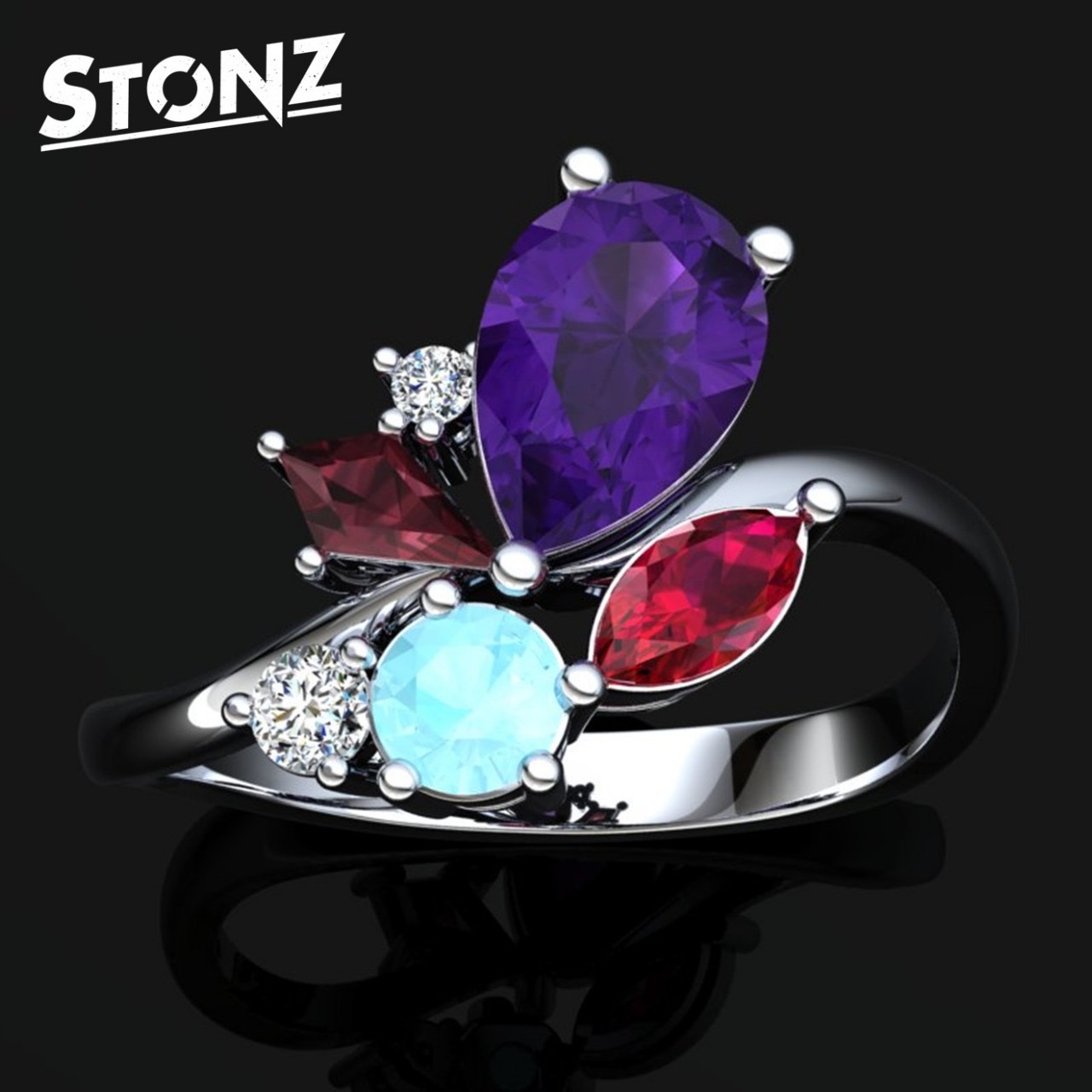 Cluster Gemstone Ring